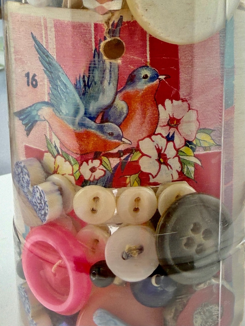 Vintage Jar Mixed Sewing Buttons & Gems 💎 - 9.8oz